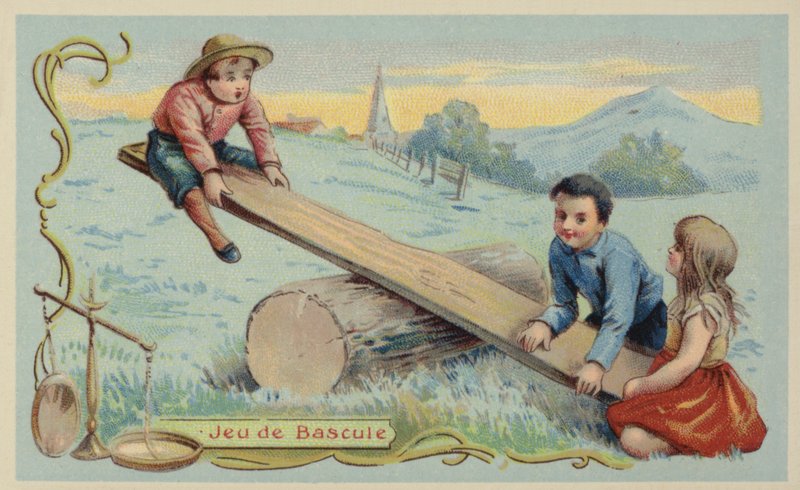 Seesaw (chromolitho) av French School