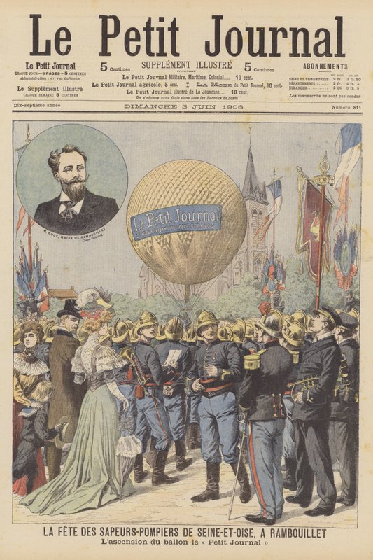 Seine-et-Oise brannvesenfest på Rambouillet, Paris (farge litho) av French School