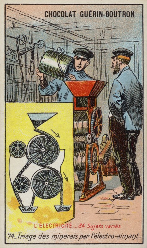 Separere malm ved hjelp av en elektromagnet (chromolitho) av French School