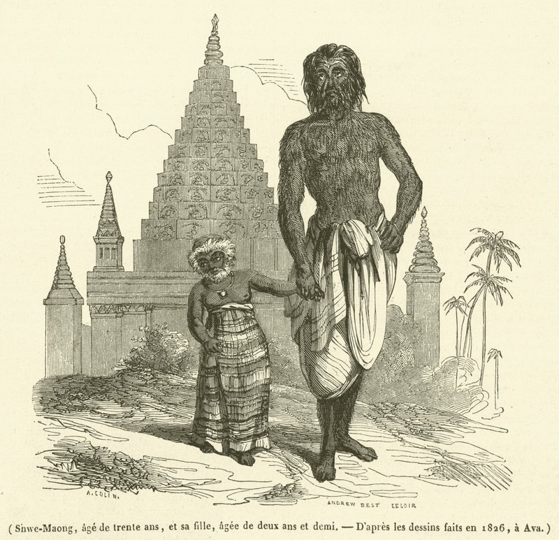 Shwe-Maung, tretti år, og datteren hennes, to og et halvt år (gravering) av French School