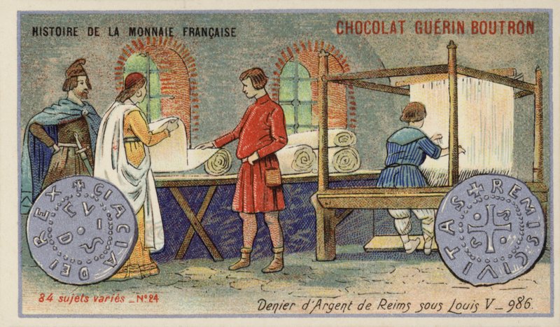 Sølvfornekter av Reims fra Ludvig Vs regjeringstid, 986 (chromolitho) av French School