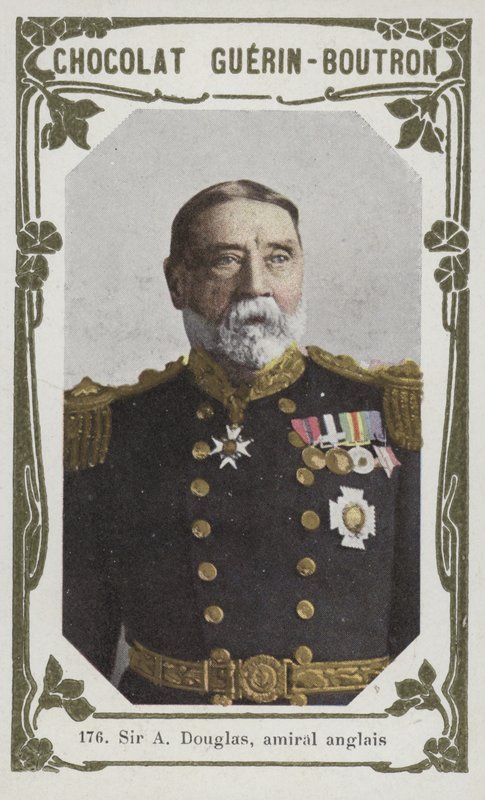Sir A Douglas, engelsk admiral (farget bilde) av French School