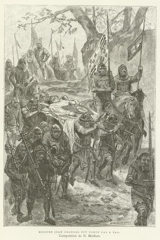 Sir John Chandos ble båret trinn for trinn av French School