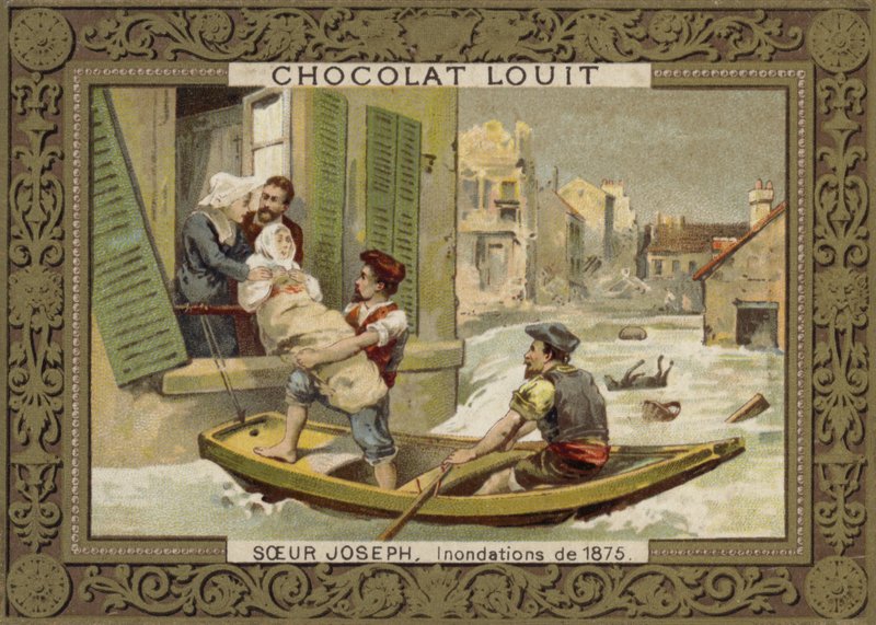 Søster Joseph hjelper til med å redde mennesker i flommene i 1875 av French School