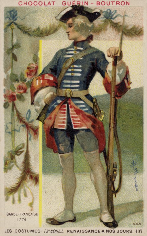 Soldat fra Gardes Francaises (franske garder), 1774 av French School
