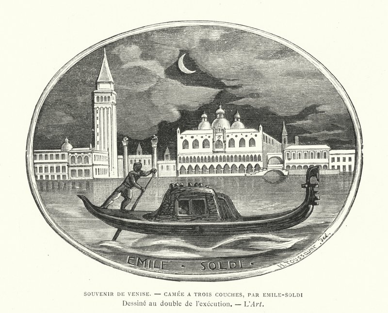 Souvenir of Venice, cameo designet av den franske billedhuggeren Emile Soldi av French School