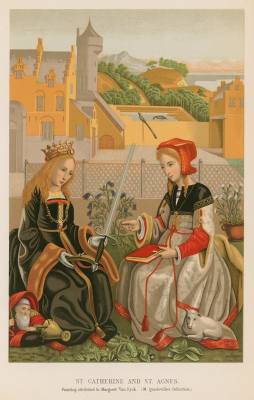 St. Catherine og St. Agnes av French School