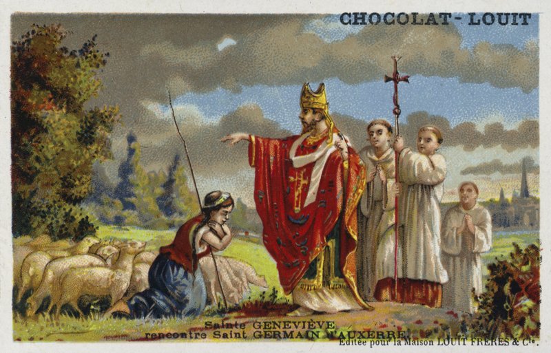 St Genevieve møter St Germanus av Auxerre, 429 av French School