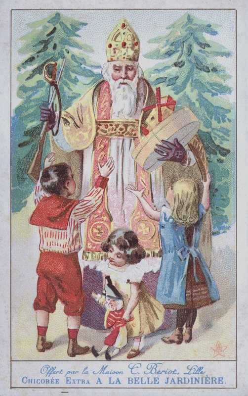 St Nicholas (farge litho) av French School