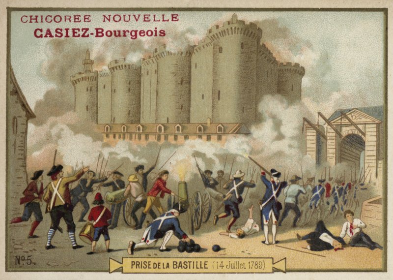 Storming av Bastillen, Paris, 14. juli 1789 av French School