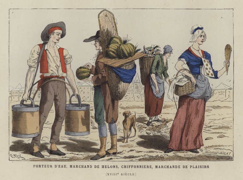 Gatehandlere, 1700-tallet av French School