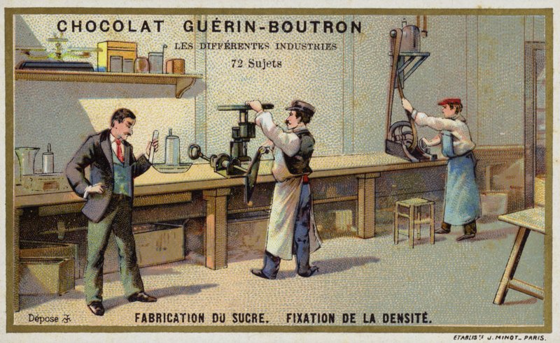 Sukkerproduksjon. Feste tettheten (chromolitho) av French School