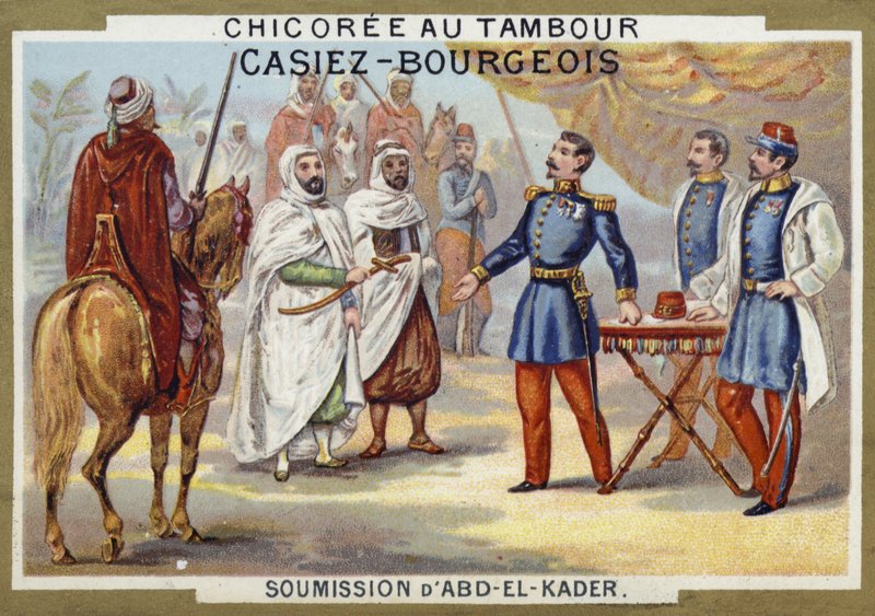 Overgivelse av Abdelkader til franskmennene, Algerie, 1847 av French School