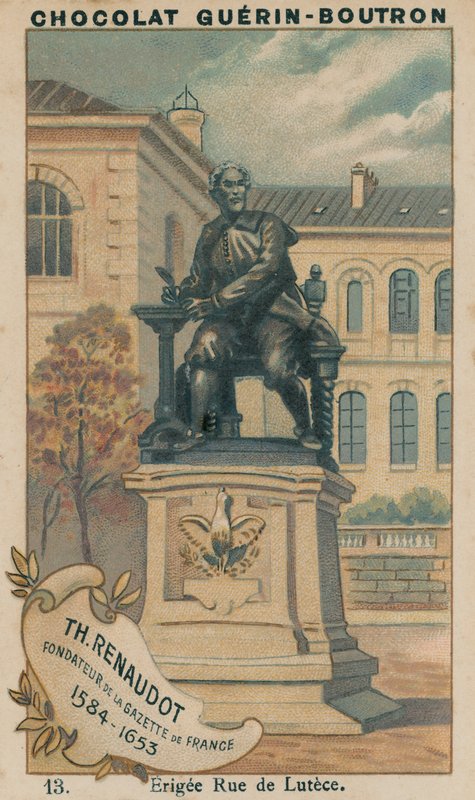 Th Renaudot, grunnlegger av Gazette de France, 1584-1653, Erigee Rue de Lutece av French School