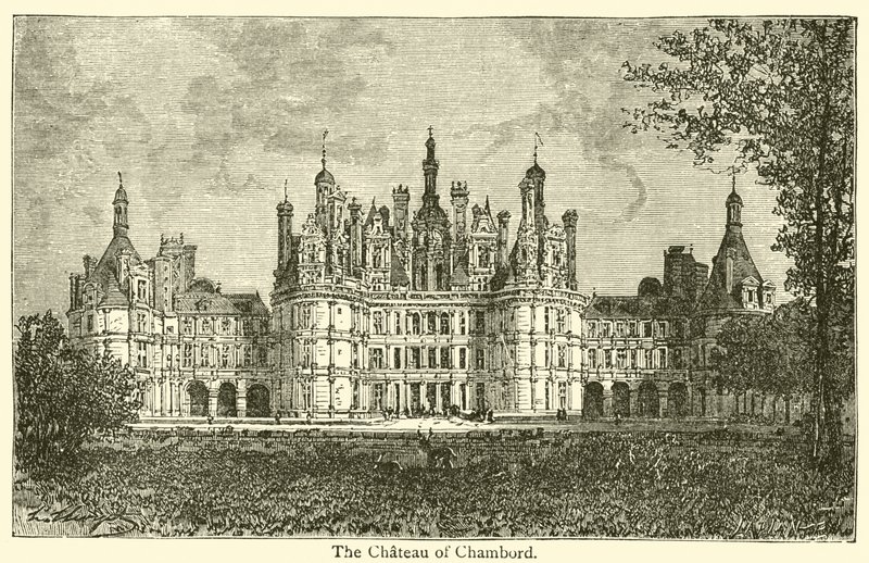 Chateau of Chambord (gravering) av French School