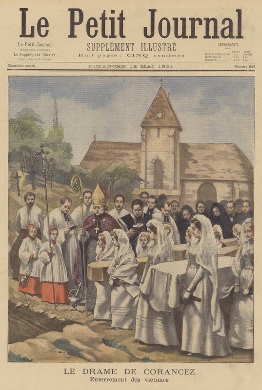 Corancez-mordene; begravelse av ofrene av French School