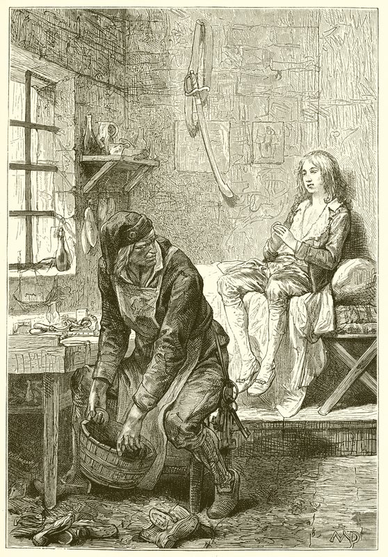 Dauphinen ved tempelet og skomakeren Simon av French School