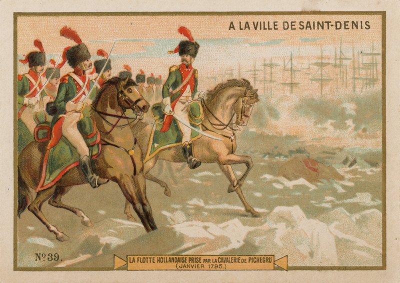 Den nederlandske flåten tatt til fange av fransk kavaleri, januar 1795 av French School