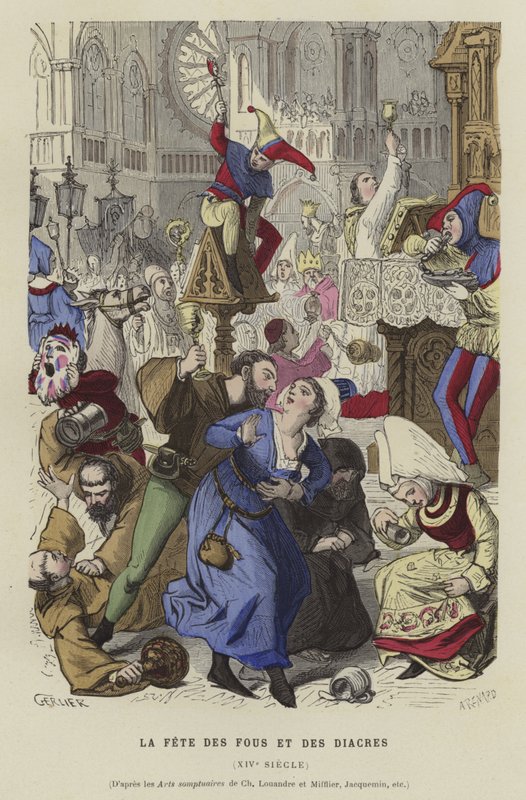 Dårenes og diakonenes fest, 1300-tallet av French School