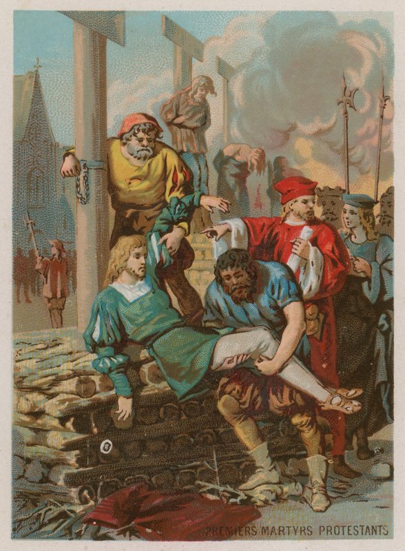 De første protestantiske martyrene av French School