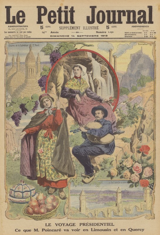 Den franske presidentens reise (farge litho) av French School