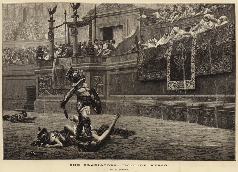 Gladiatorene, "Pollice Verso" (gravering) av French School