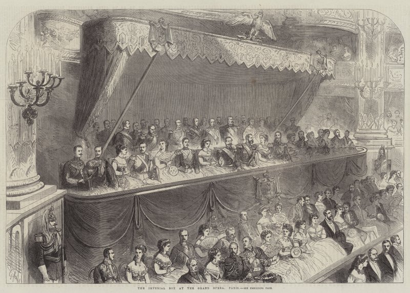 The Imperial Box på Grand Opera, Paris av French School