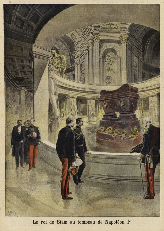 Kongen av Siam besøker graven til Napoleon I, Paris, 1897 av French School