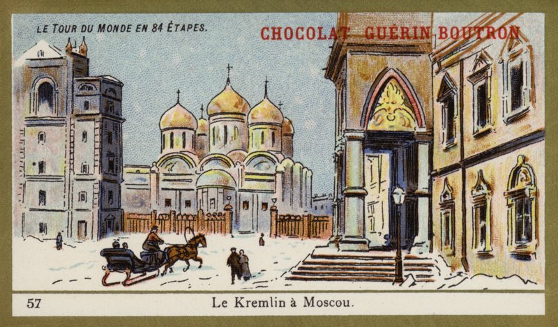 Kreml i Moskva (chromolitho) av French School