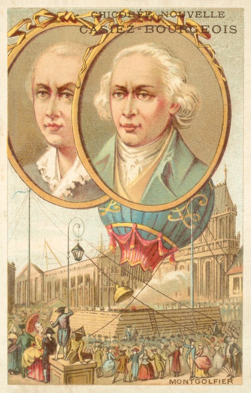 Montgolfier Brothers (chromolitho) av French School