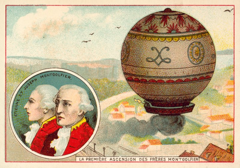 Montgolfier Brothers første ballongoppstigning av French School