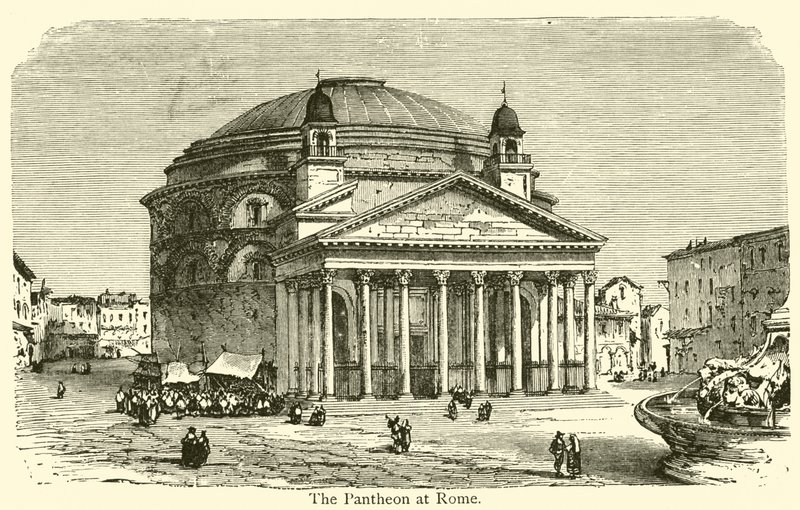 Pantheon i Roma (gravering) av French School