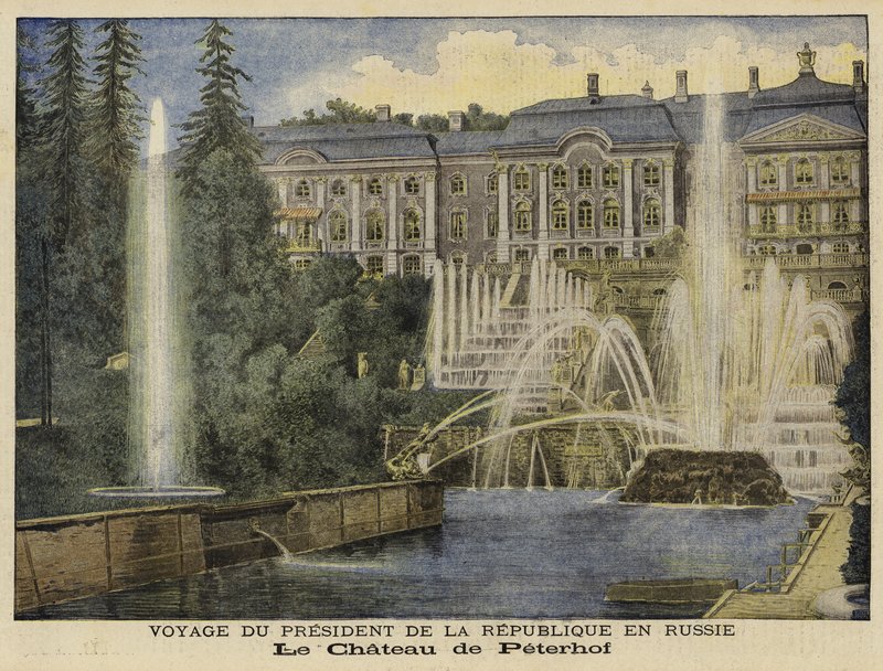 Peterhof-palasset, St Petersburg, Russland av French School