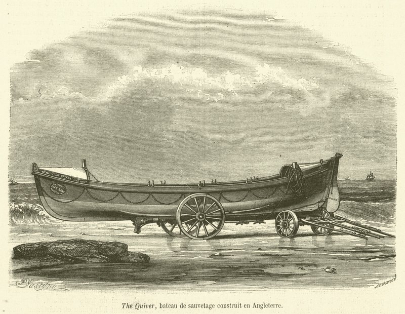 The Quiver, livbåt bygget i England (gravering) av French School
