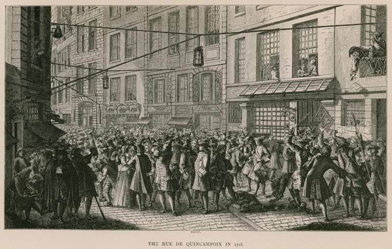 Rue de Quincampoix i 1718 av French School