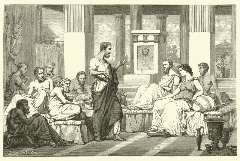 De syv vismenn i antikkens Hellas (gravering) av French School