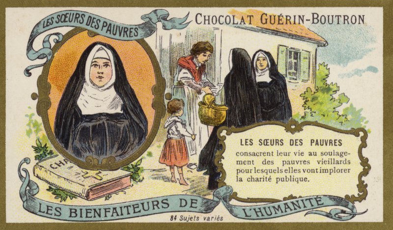 De fattiges søstre (chromolitho) av French School
