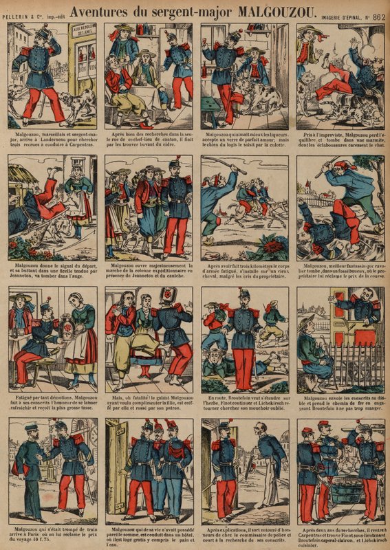 Eventyrene til sersjant-major Malgouzou (farget gravering) av French School