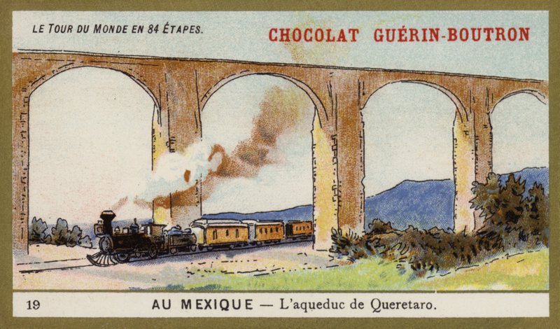 Akvedukten til Queretaro, Mexico (chromolitho) av French School