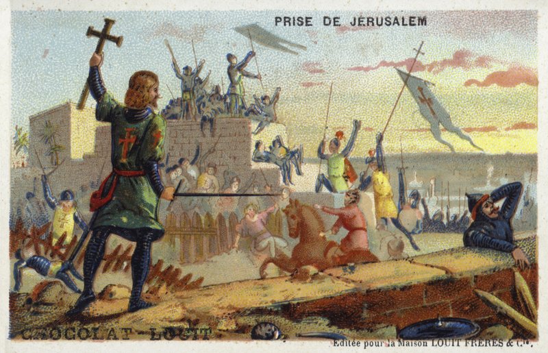 Erobringen av Jerusalem, første korstog, 1099 av French School