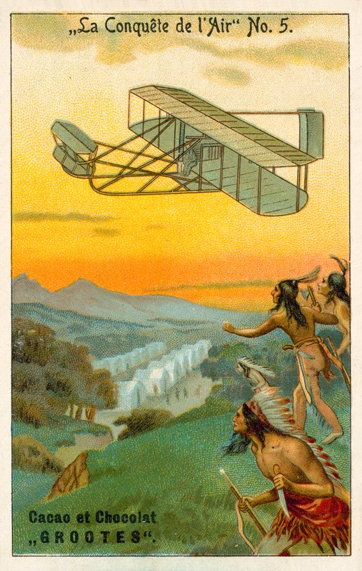 Erobringen av luften (chromolitho) av French School