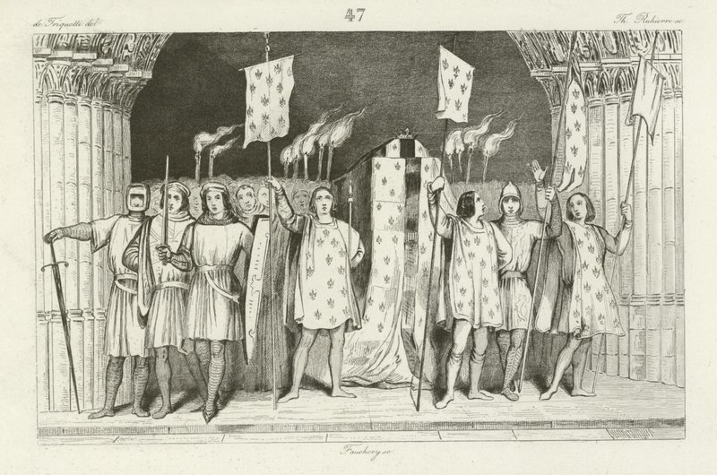 Det døde spedbarnet John I utropte til konge av Frankrike, 1316 av French School