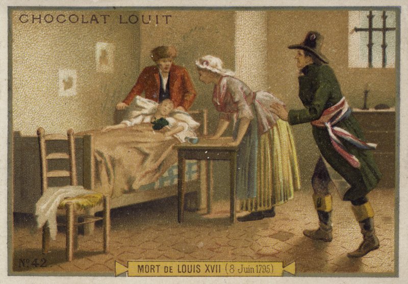 Louis XVII av Frankrikes død 8. juni 1795 av French School