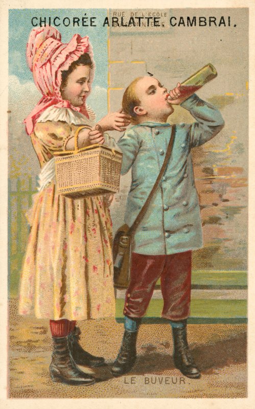 Drikkeren (chromolitho) av French School