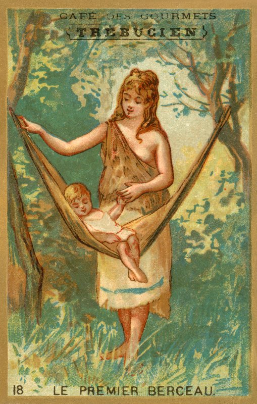 Den første vuggen (chromolitho) av French School