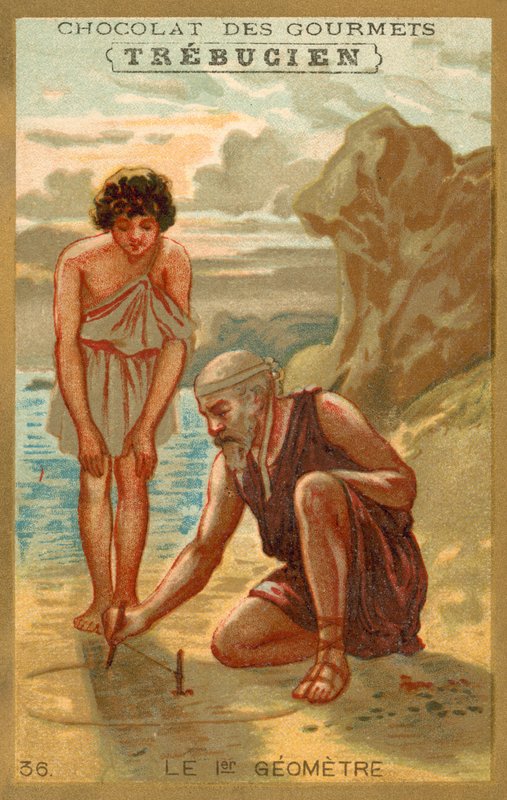Det første geometeret (chromolitho) av French School