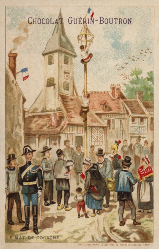 Den fete stangen (chromolitho) av French School