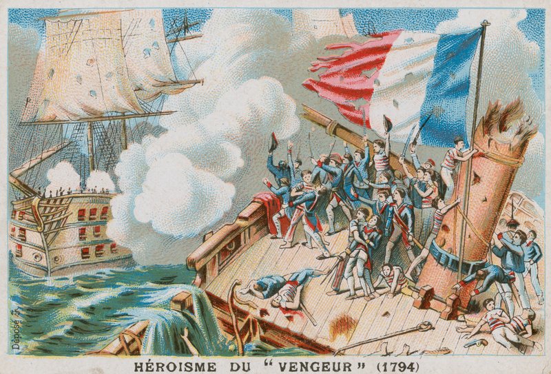 Heltemodet til det franske krigsskipet Vengeur du Peuple, 1794. av French School