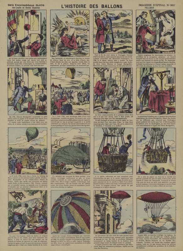Historien om ballonger (farge litho) av French School