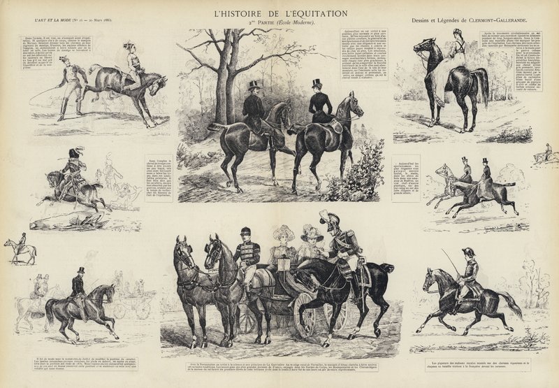Historien om ridning (litho) av French School